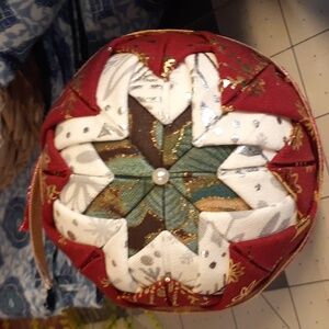 #28 3.5" Quilted Christmas Ornament Handmade